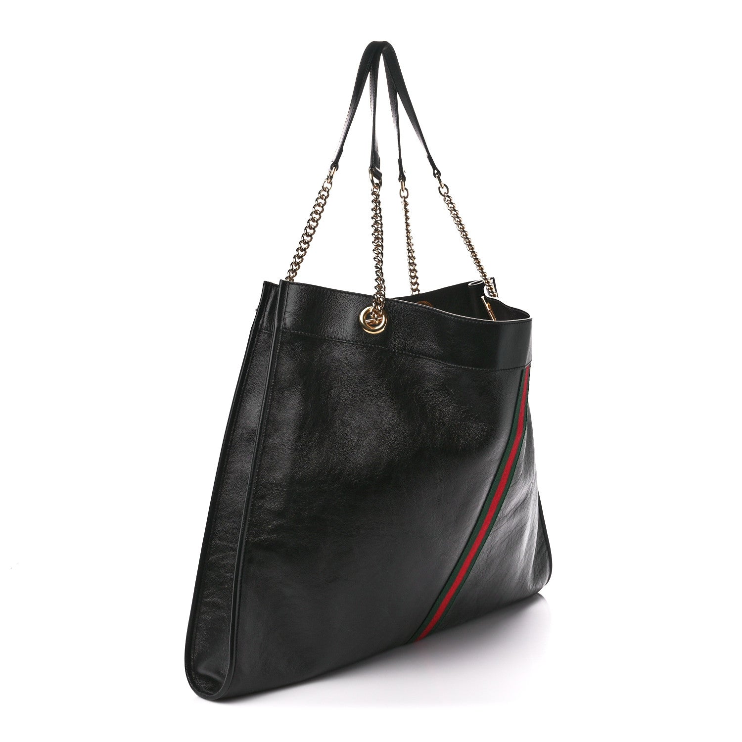 Gucci Calfskin Maxi Rajah Chain Tote Black 3 of 15