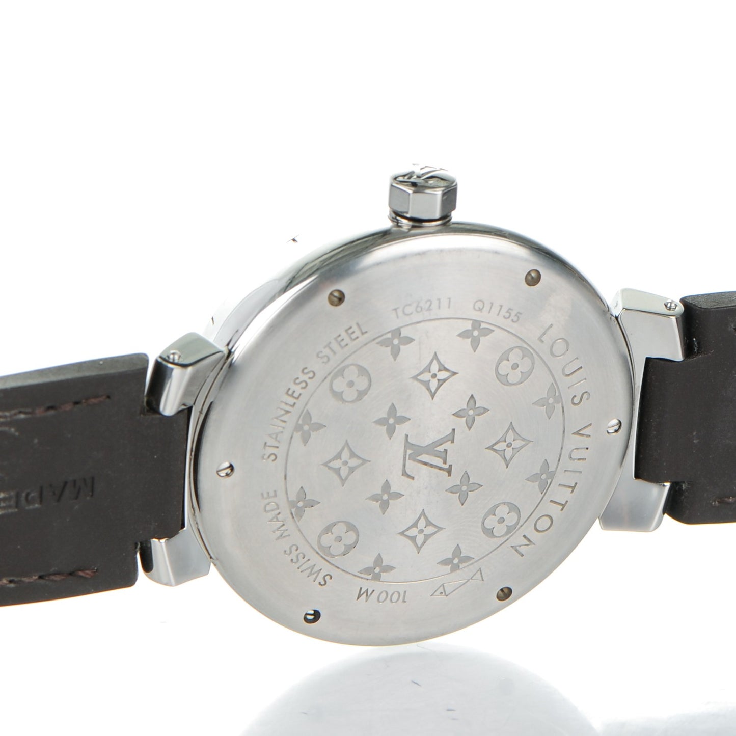 Stainless Steel Alligator 41mm Tambour GMT Automatic Watch Brown