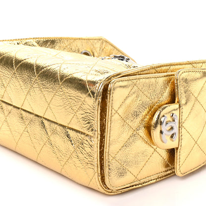 Chanel Metallic Aged Calfskin Quilted Mini Chanel 25 Handbag Gold 9 of 10
