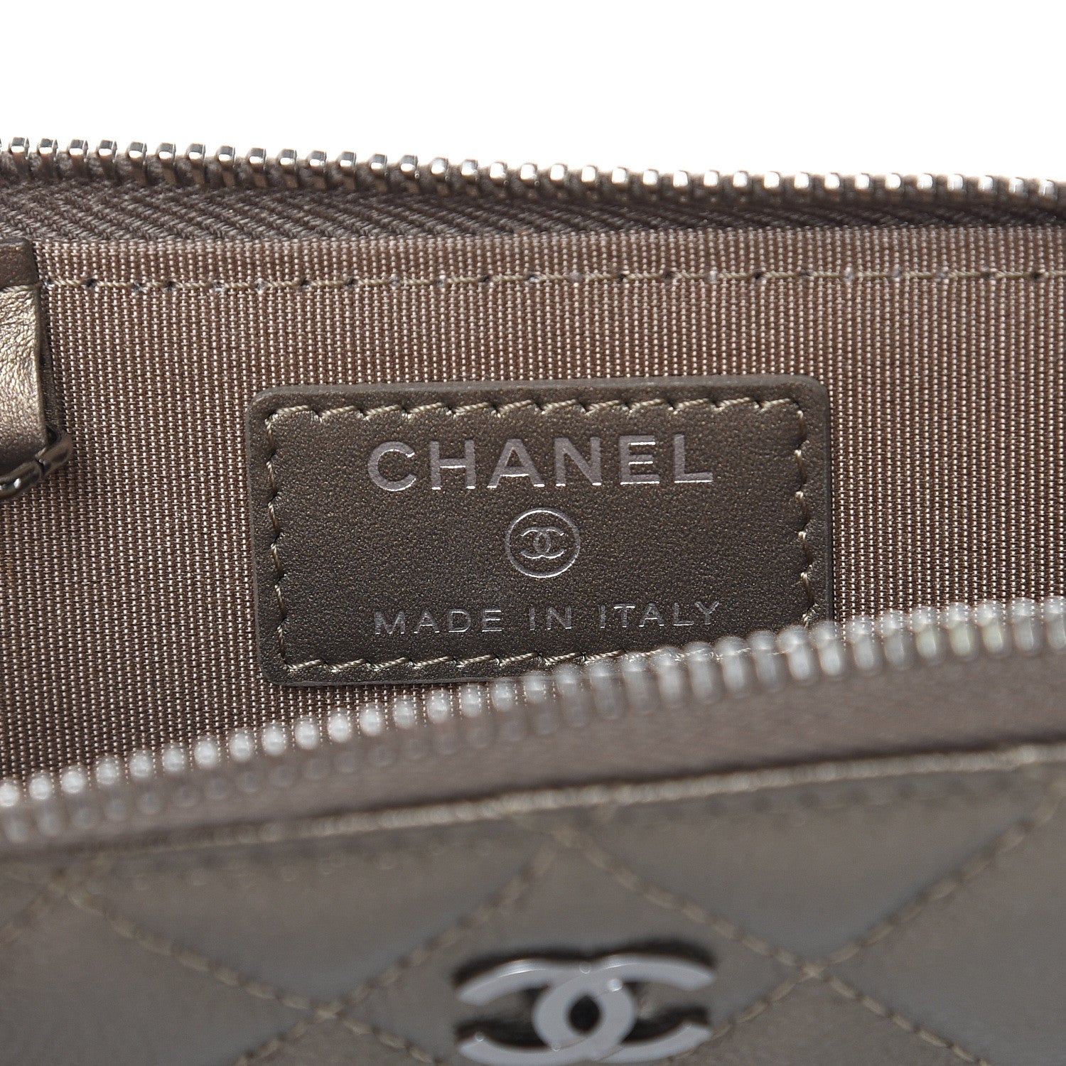 Chanel Metallic Caviar Quilted Key Holder Case Bronze 6 of 8