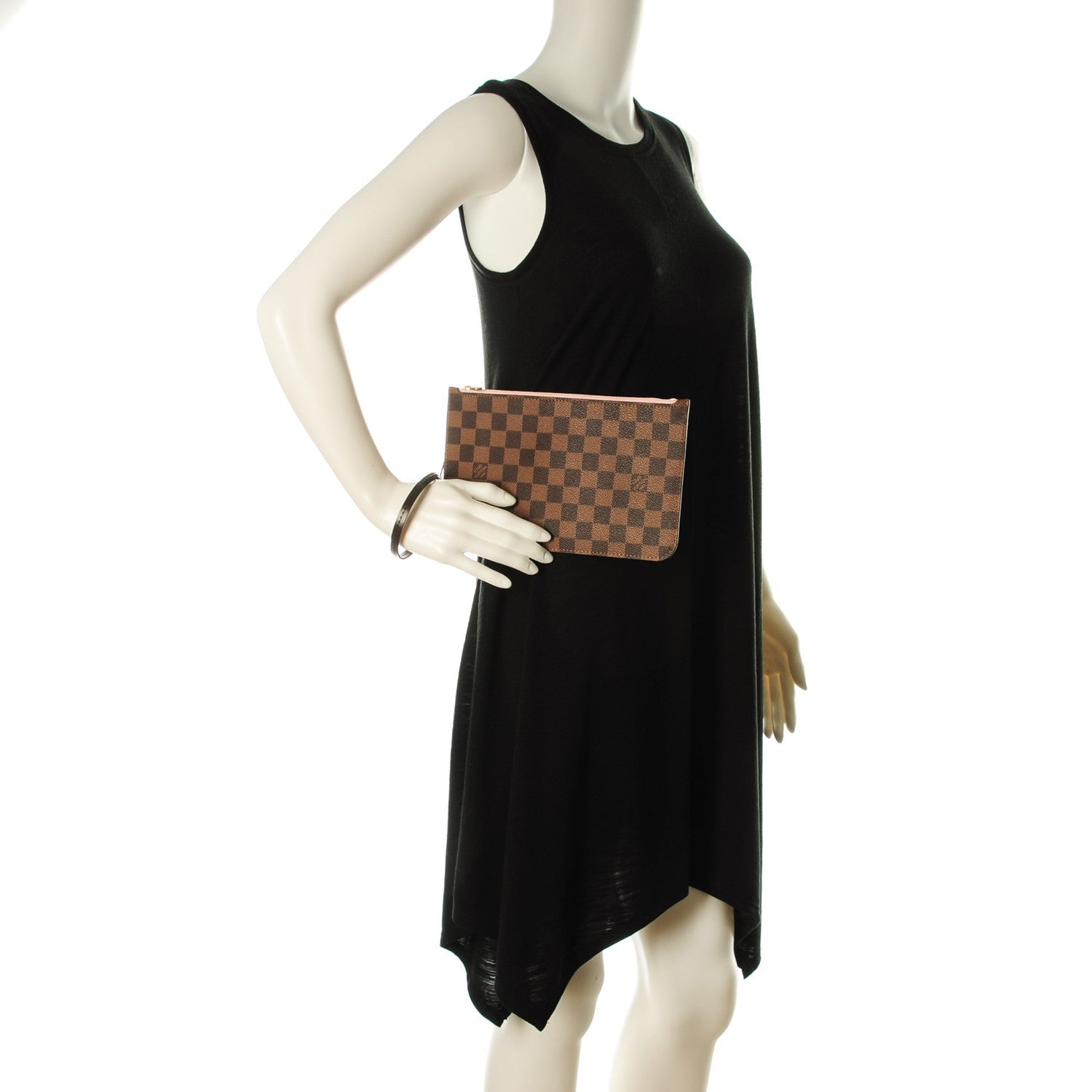 Louis Vuitton Damier Ebene Neverfull MM GM Pochette Rose Ballerine 2 of 7