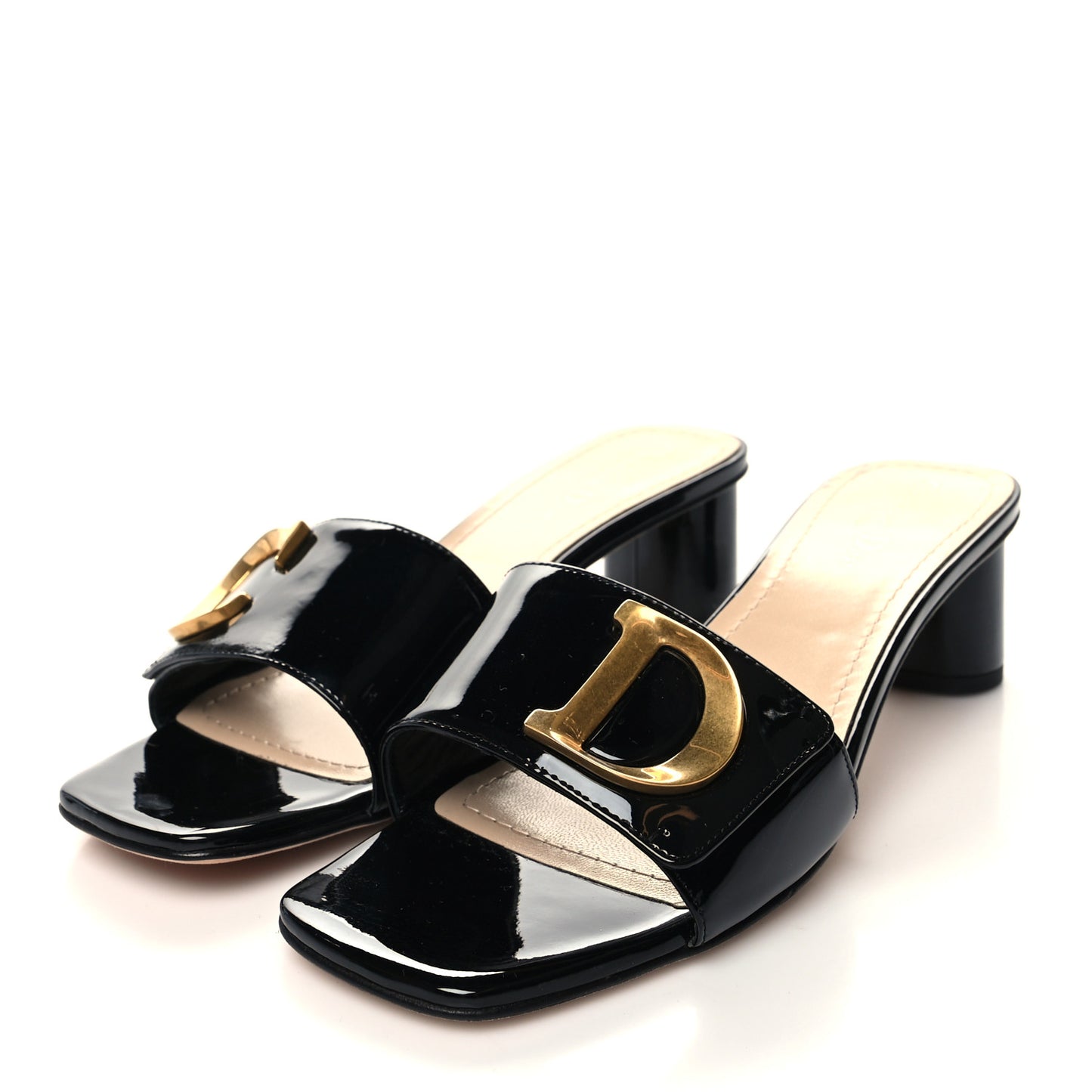 Patent C'est Dior 50mm Slide Sandals 41.5 Black