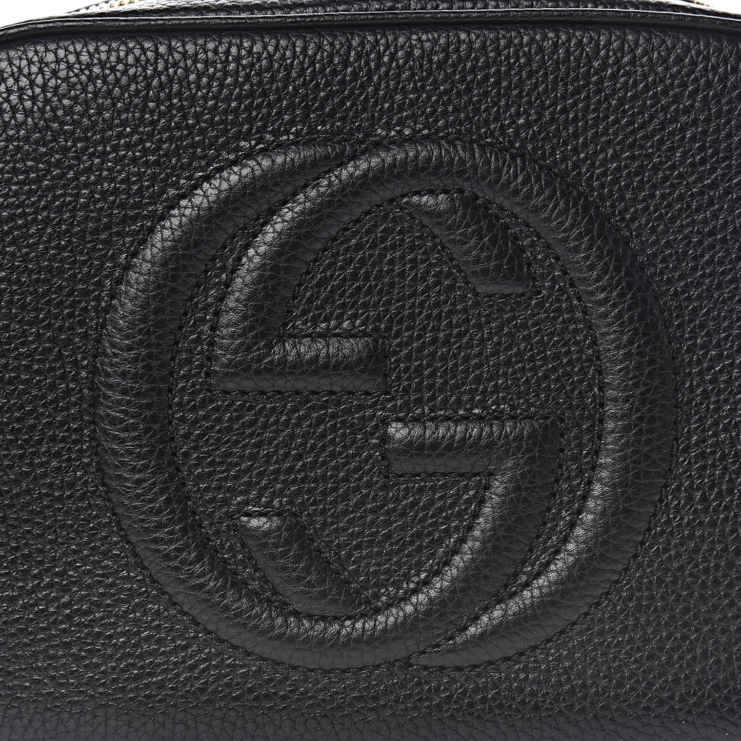Pebbled Calfskin Small Soho Disco Bag Black