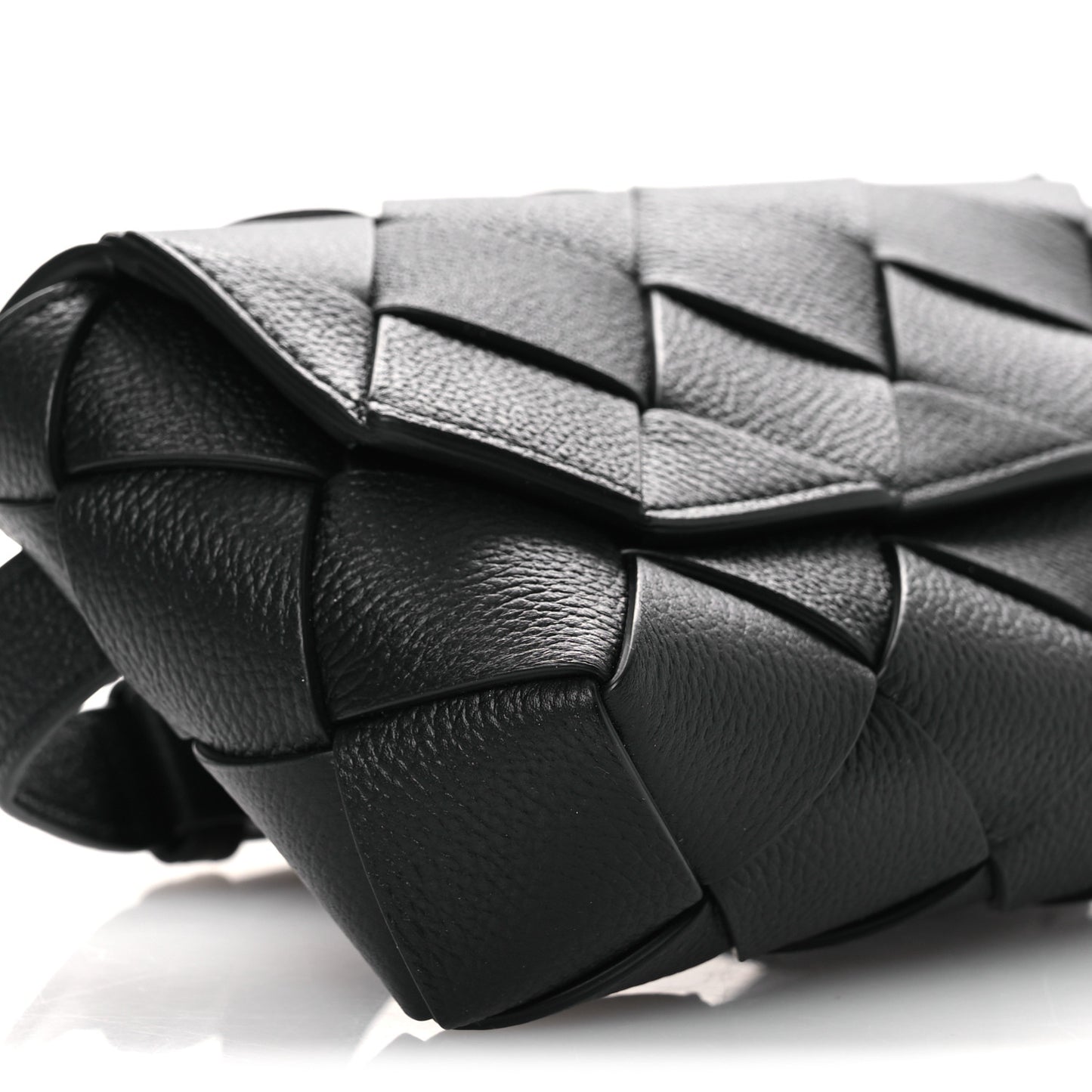 Calfskin Intreccio Diago Belt Bag Black