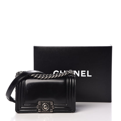 Chanel Glazed Calfskin Small Boy Flap Black 13 of 13