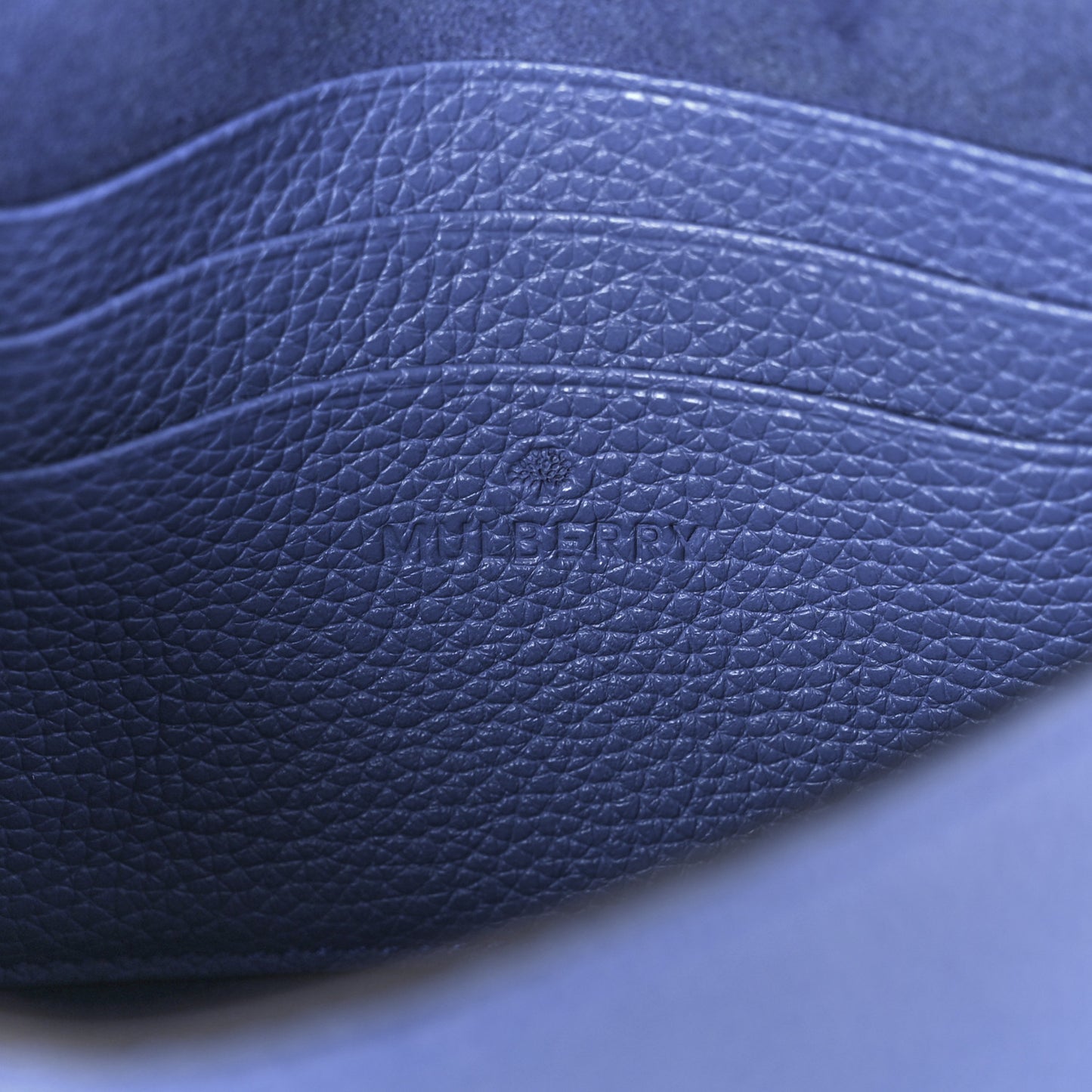 Small Classic Grain Calfskin Mini Lily Porcelain Blue
