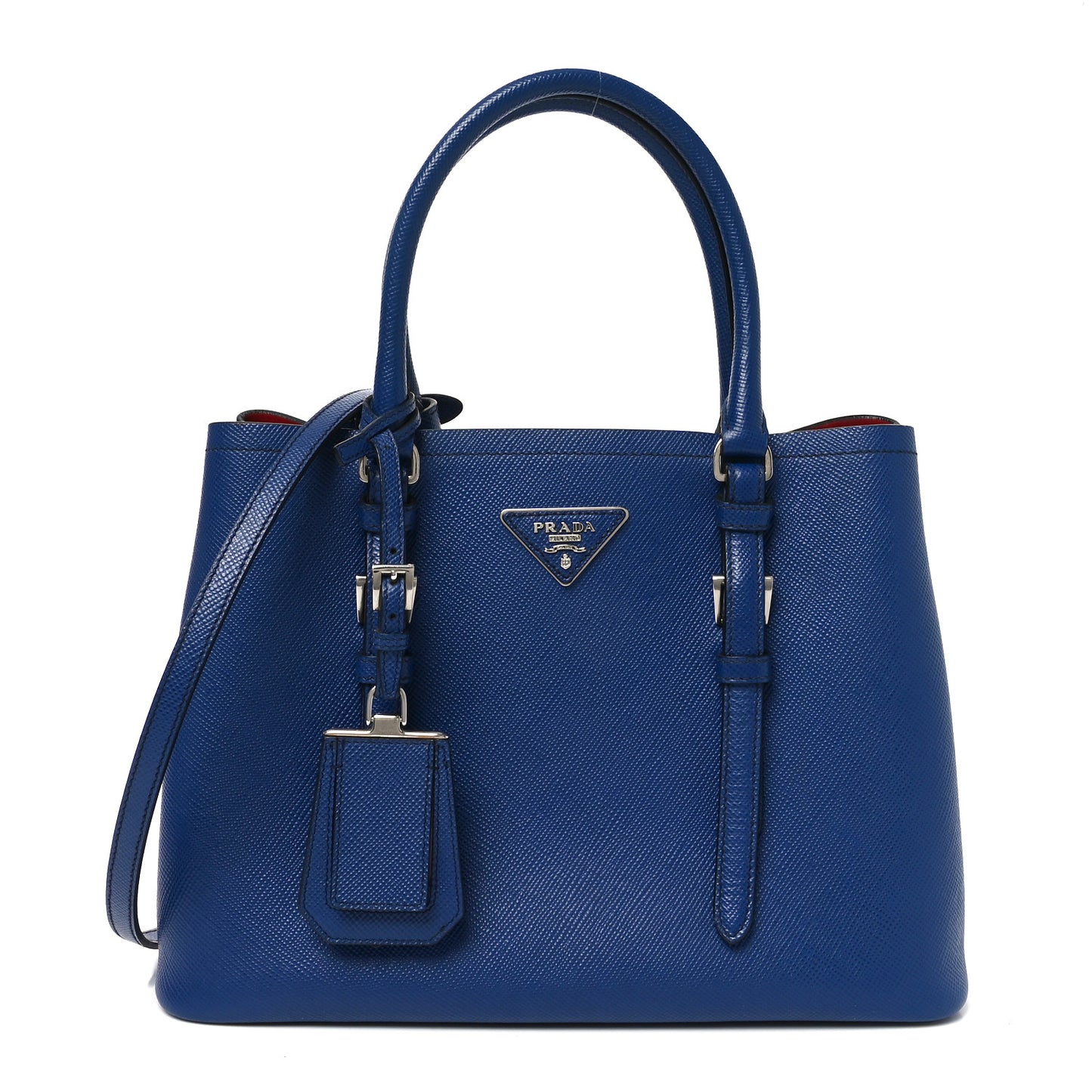 Saffiano Cuir Small Double Bag Inchiostro Fuoco