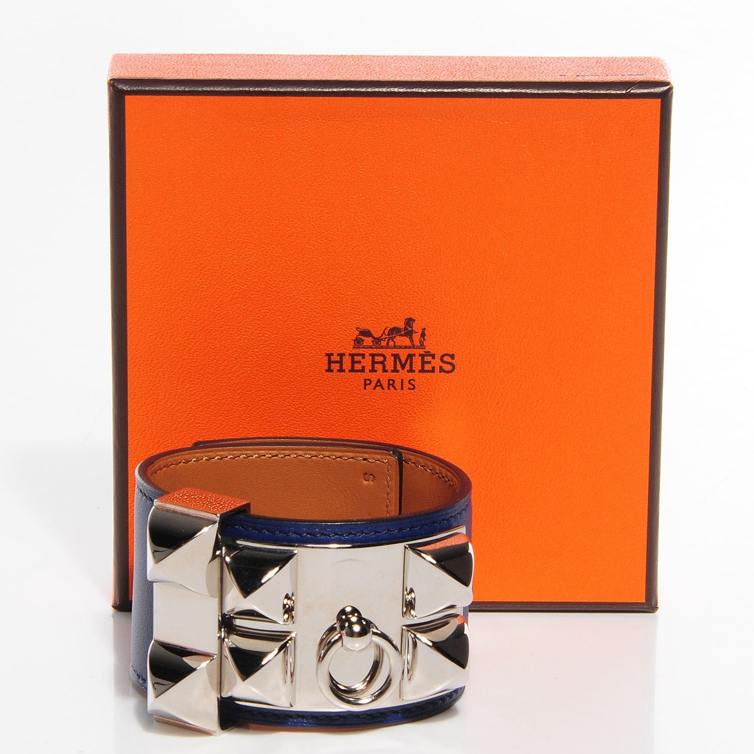 Hermes Swift Collier de Chien CDC Bracelet Small Bleu Saphir 6 of 6