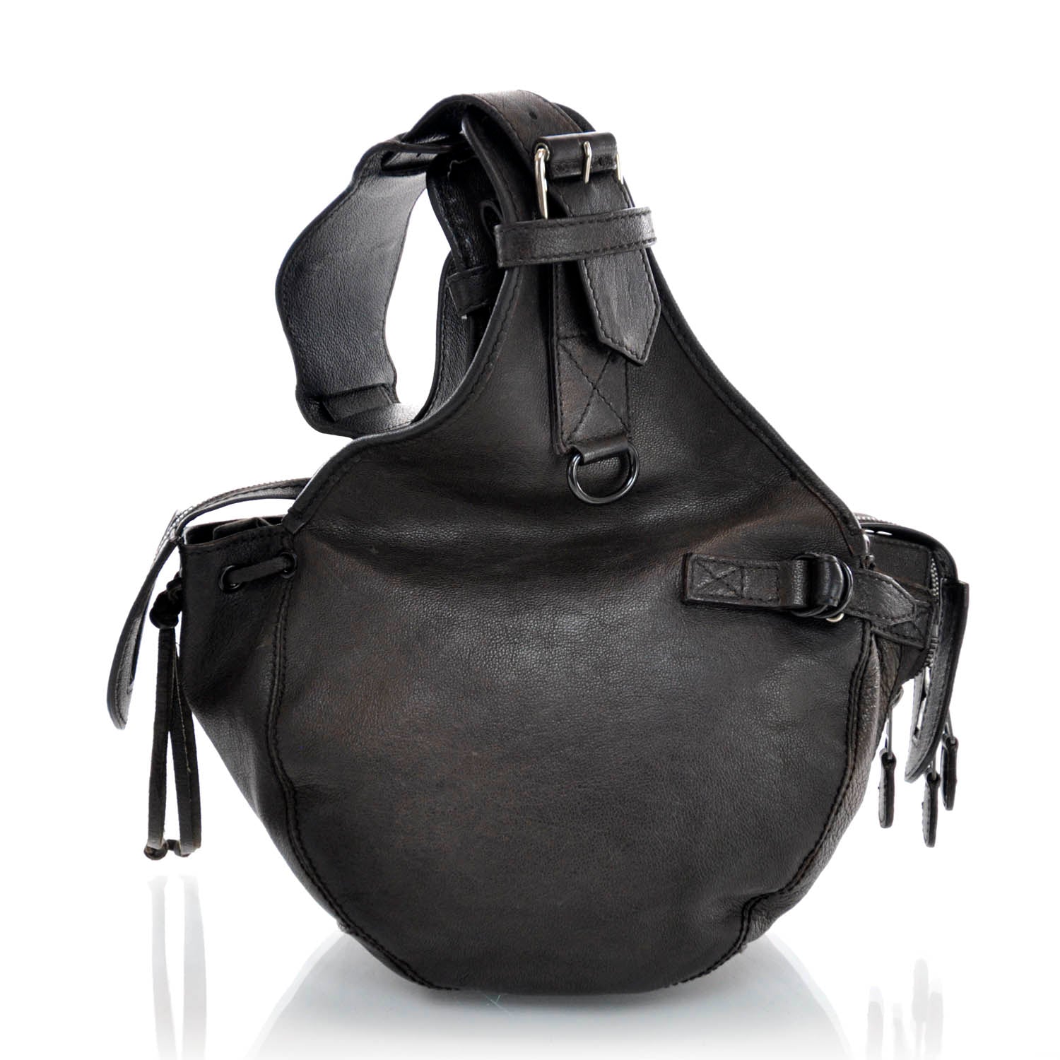 Balenciaga Leather Aviator Helmet Bag Marron 3 of 9