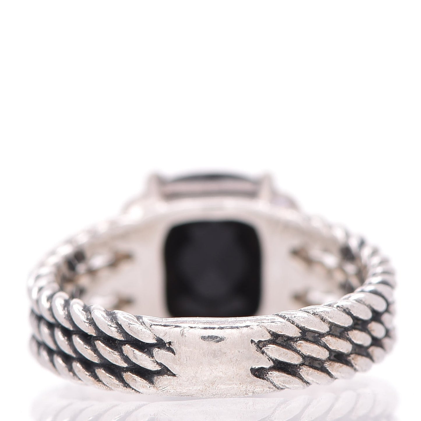 Sterling Silver Diamond Black Onyx 10mm Petite Wheaton Ring 54 7