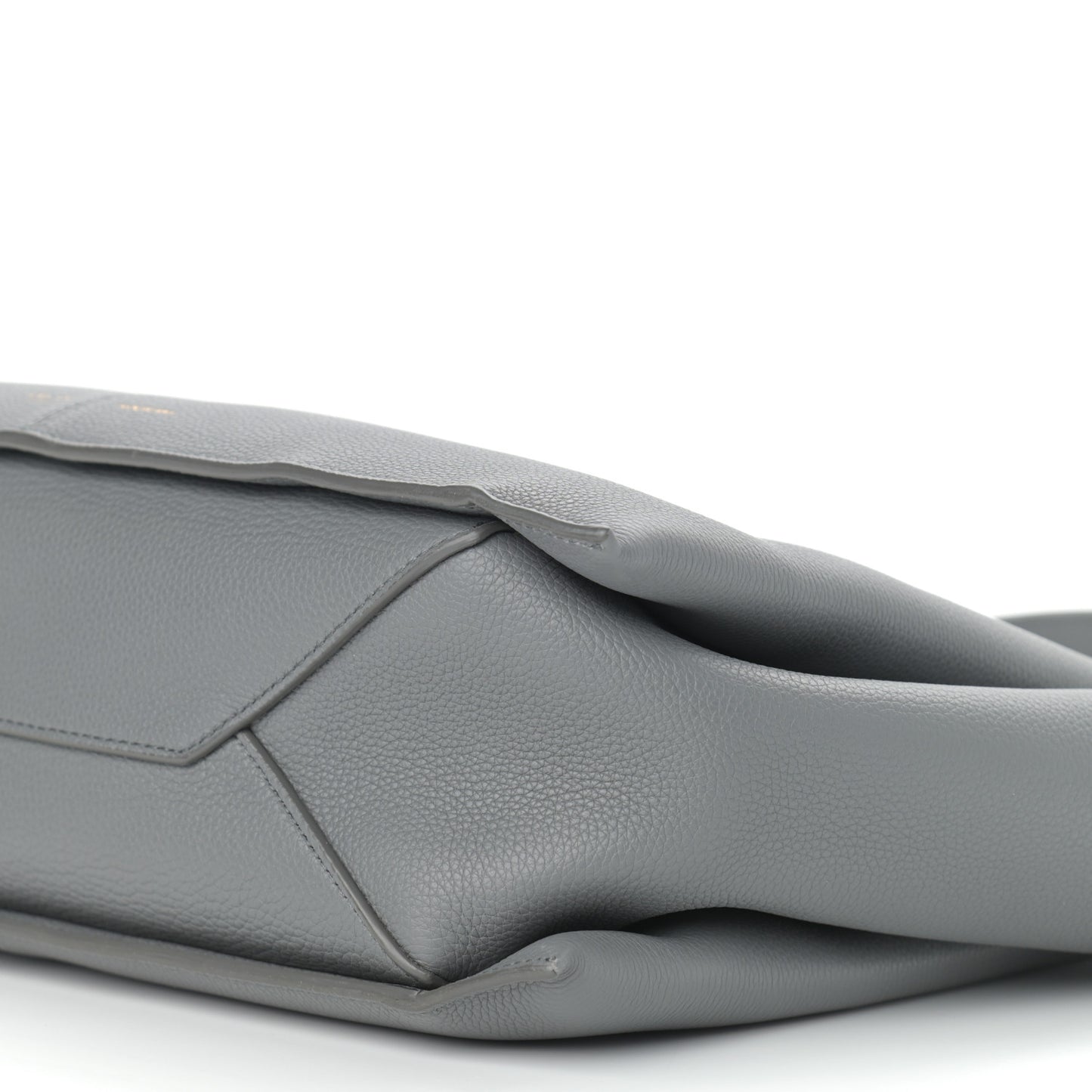 Baby Grained Calfskin Medium Tri-Fold Bag Grey