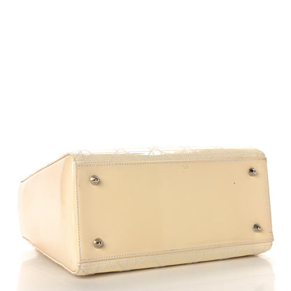 Christian Dior Patent Cannage Stitched Medium Lady Dior White 4 of 10