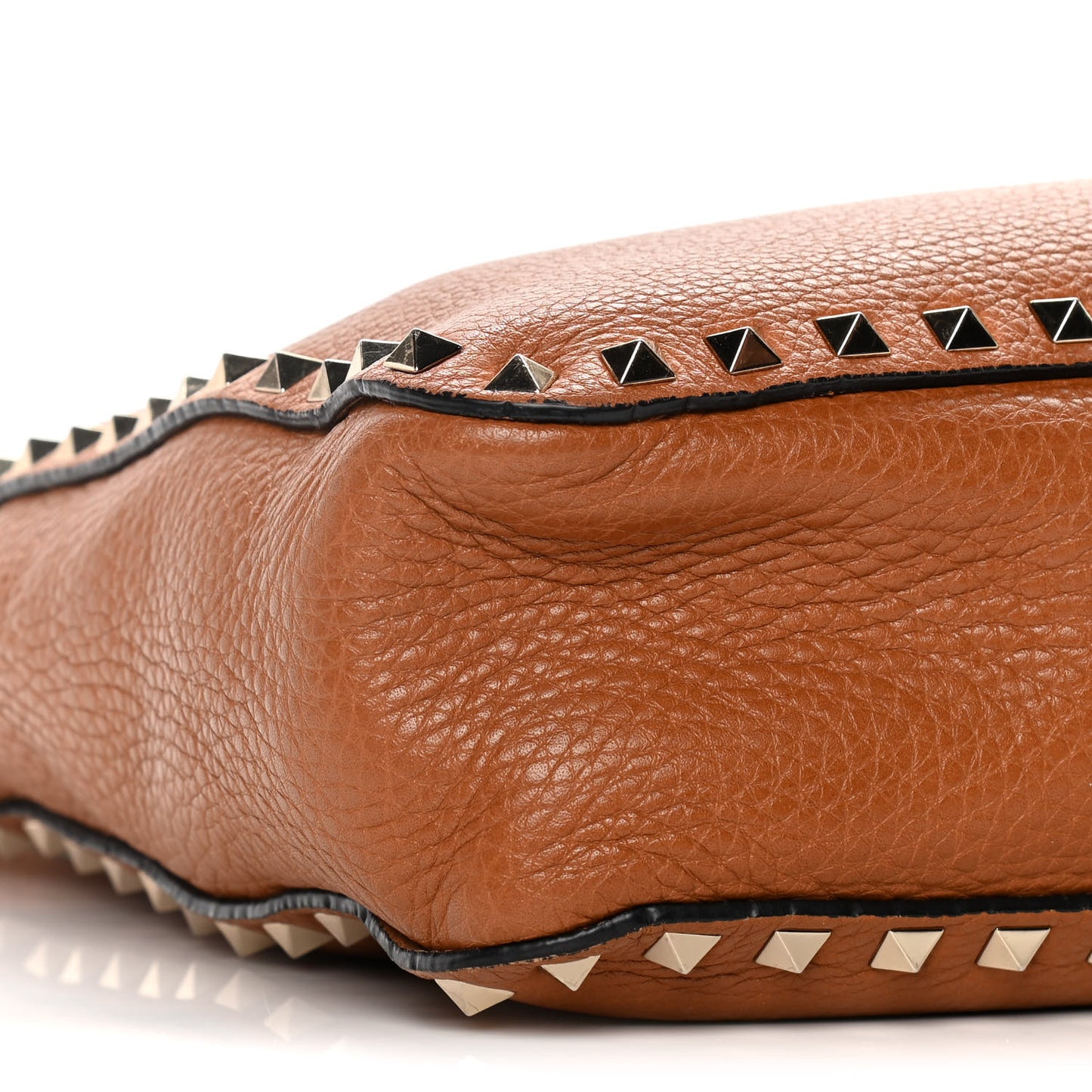 Pebbled Calfskin Small Rockstud Flip-Lock Messenger Bag Light Cuir