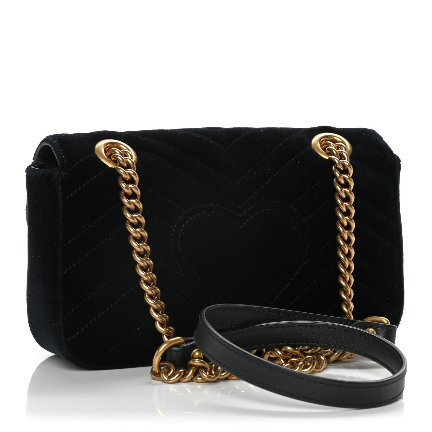Velvet Matelasse Mini GG Marmont Shoulder Bag Black
