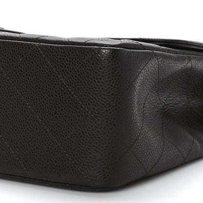 Chanel Caviar Quilted Jumbo Single Flap Dark Brown 8 of 8