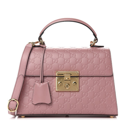 Gucci Guccissima Signature Small Padlock Top Handle Bag Rose Baby Candy 1 of 10