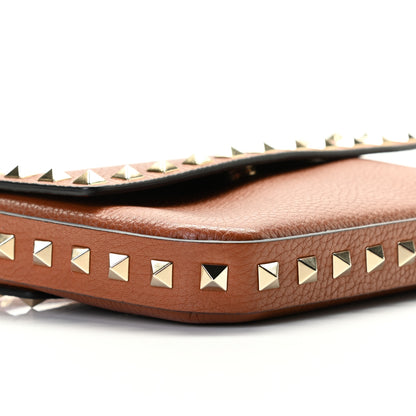 Valentino Garavani Grainy Calfskin Rockstud Crossbody Pouch Saddle Brown 5 of 10
