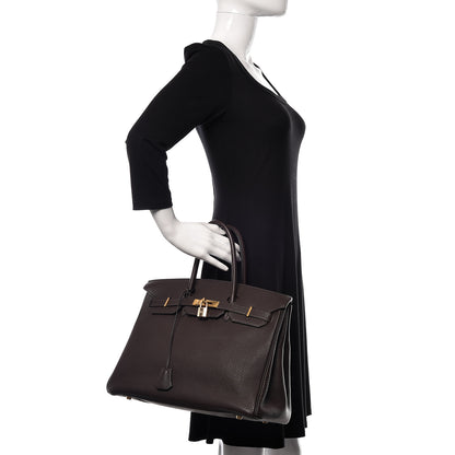 Hermes Togo Birkin 35 Chocolate 2 of 14
