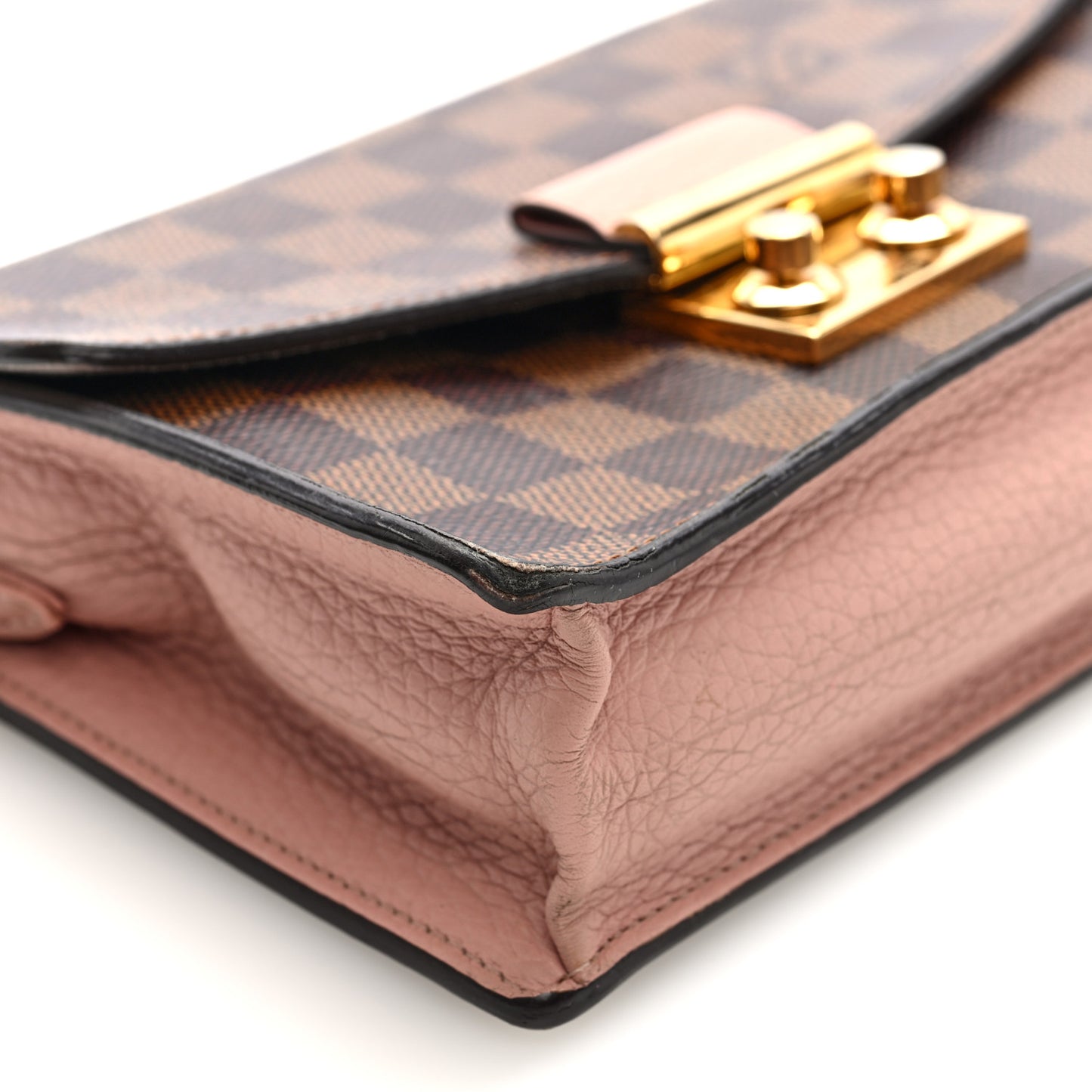 Damier Ebene Croisette Chain Wallet Magnolia