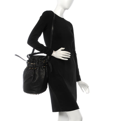 Alexander Wang Pebbled Lambskin Diego Bucket Bag Black Antique Brass Hardware 2 of 13