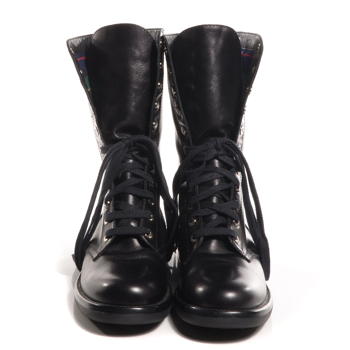 Leather Combat Boots 39.5 Black