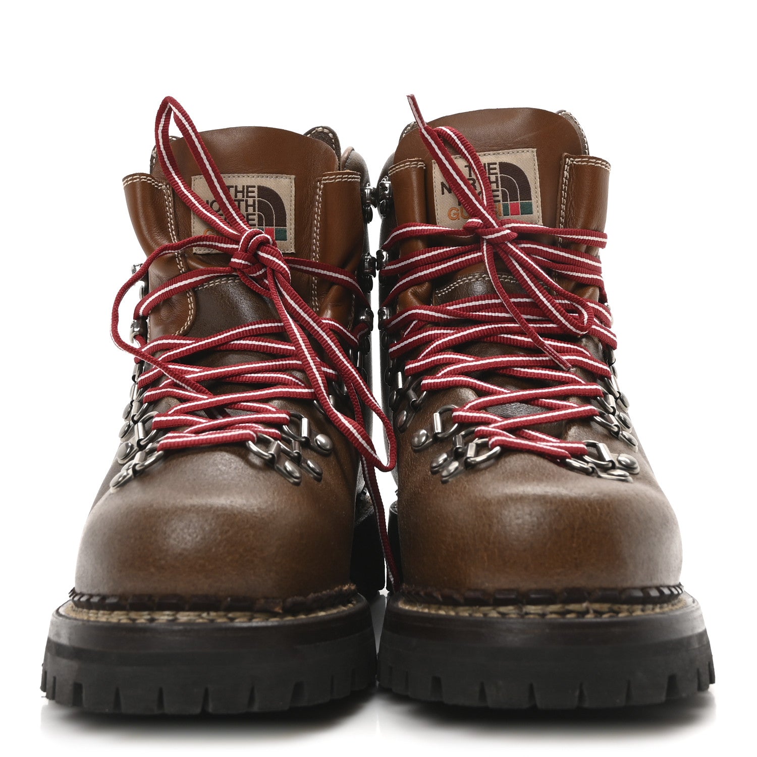 Gucci X THE NORTH FACE Calfskin Mens Hiking Ankle Boots 39 Foggy