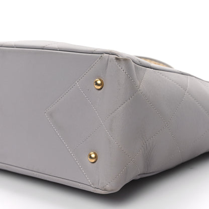 Chanel Calfskin Quilted Book Pocket Shopping Tote Grey 10 of 10