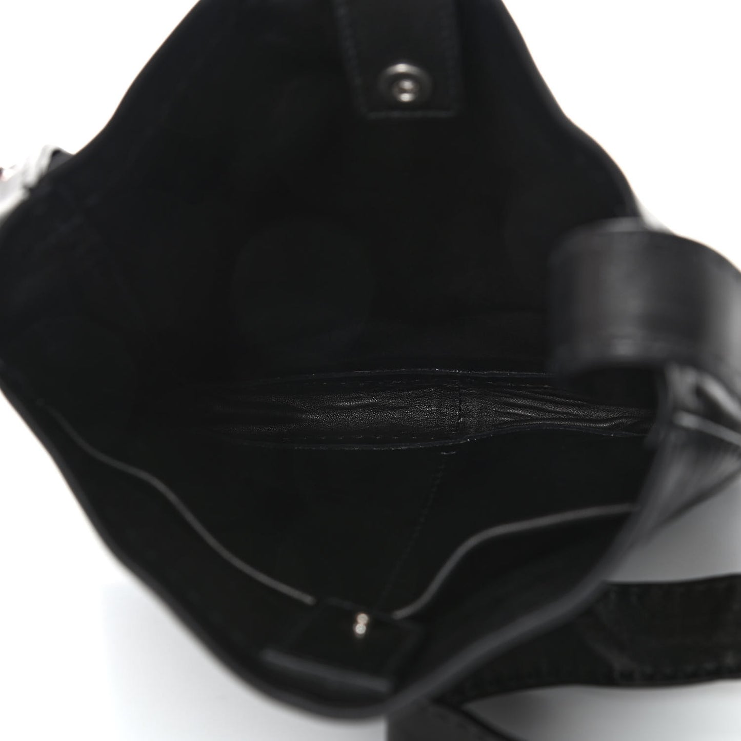 Soft Lambskin Pouch Croissant Shoulder Bag Black