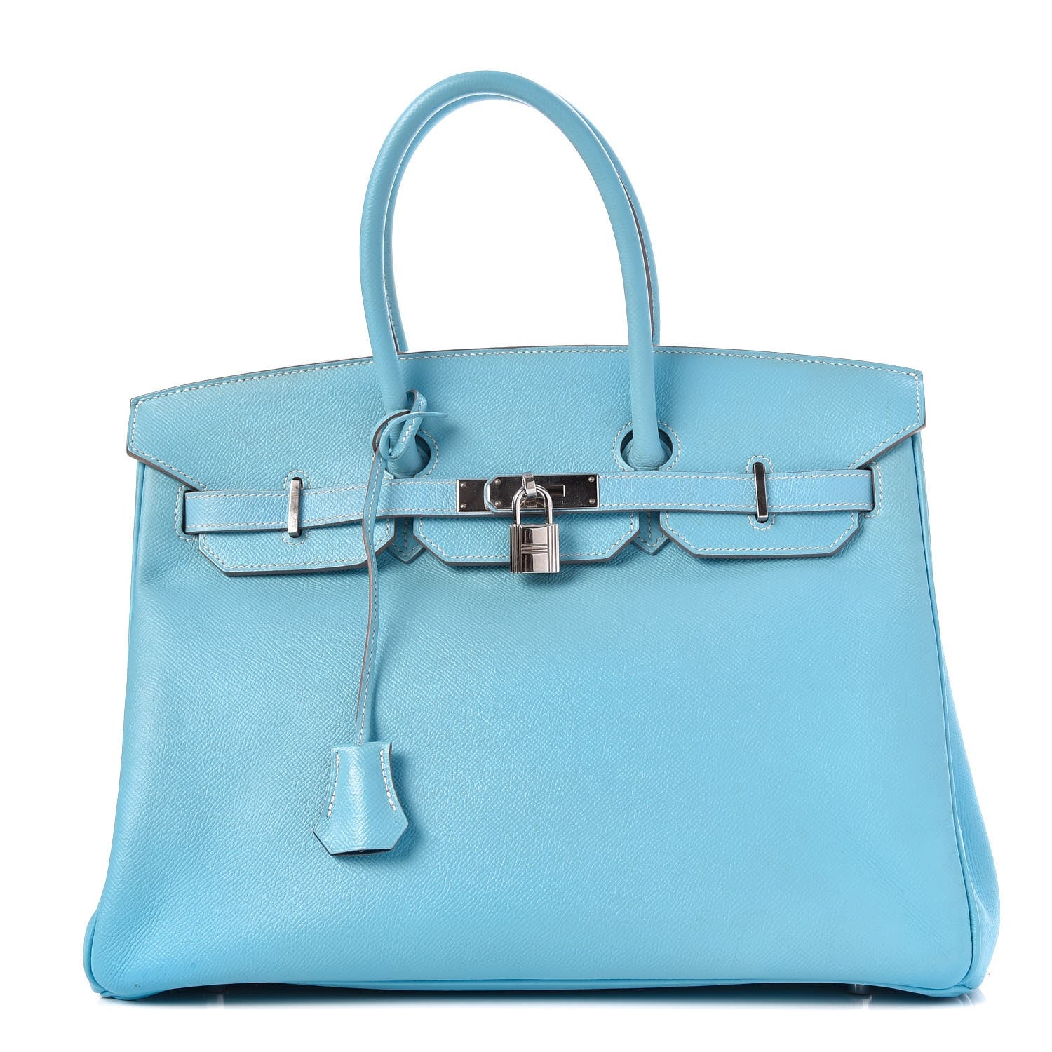 Hermes Epsom Candy Birkin 35 Celeste Mykonos 1 of 38