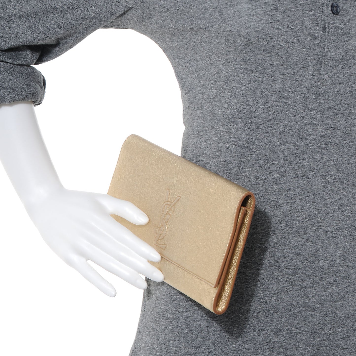 Leather Belle de Jour Clutch Gold