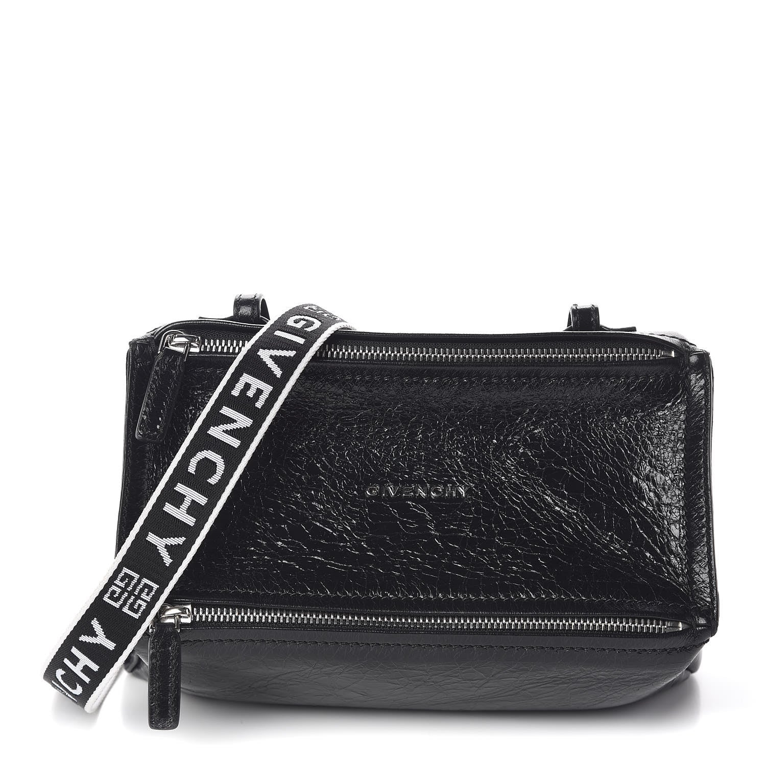 Givenchy Crinkled Patent Deerskin Mini Pandora Black 1 of 11
