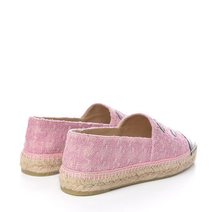 Chanel Tweed Patent CC Espadrilles 41 Pink Black 4 of 11
