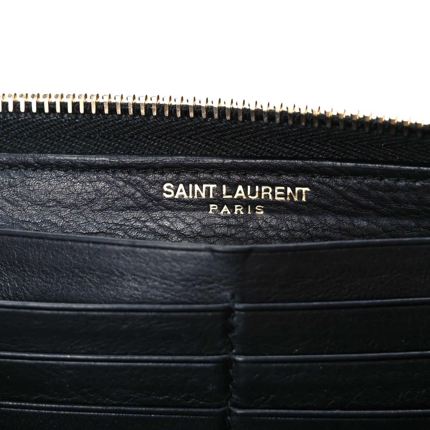 Calfskin Classic Y Ligne Zip Around Wallet Black