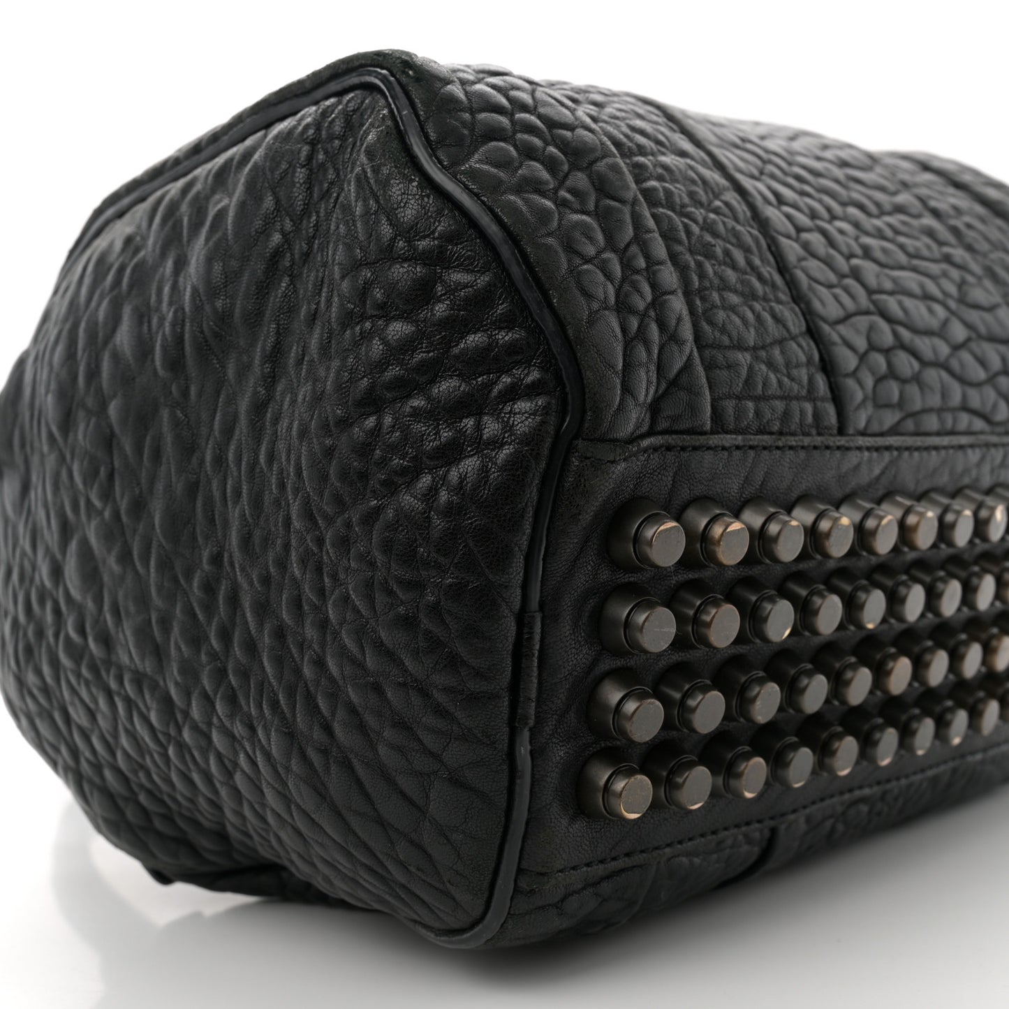 Pebbled Lambskin Mini Rockie Black Antique Brass Hardware