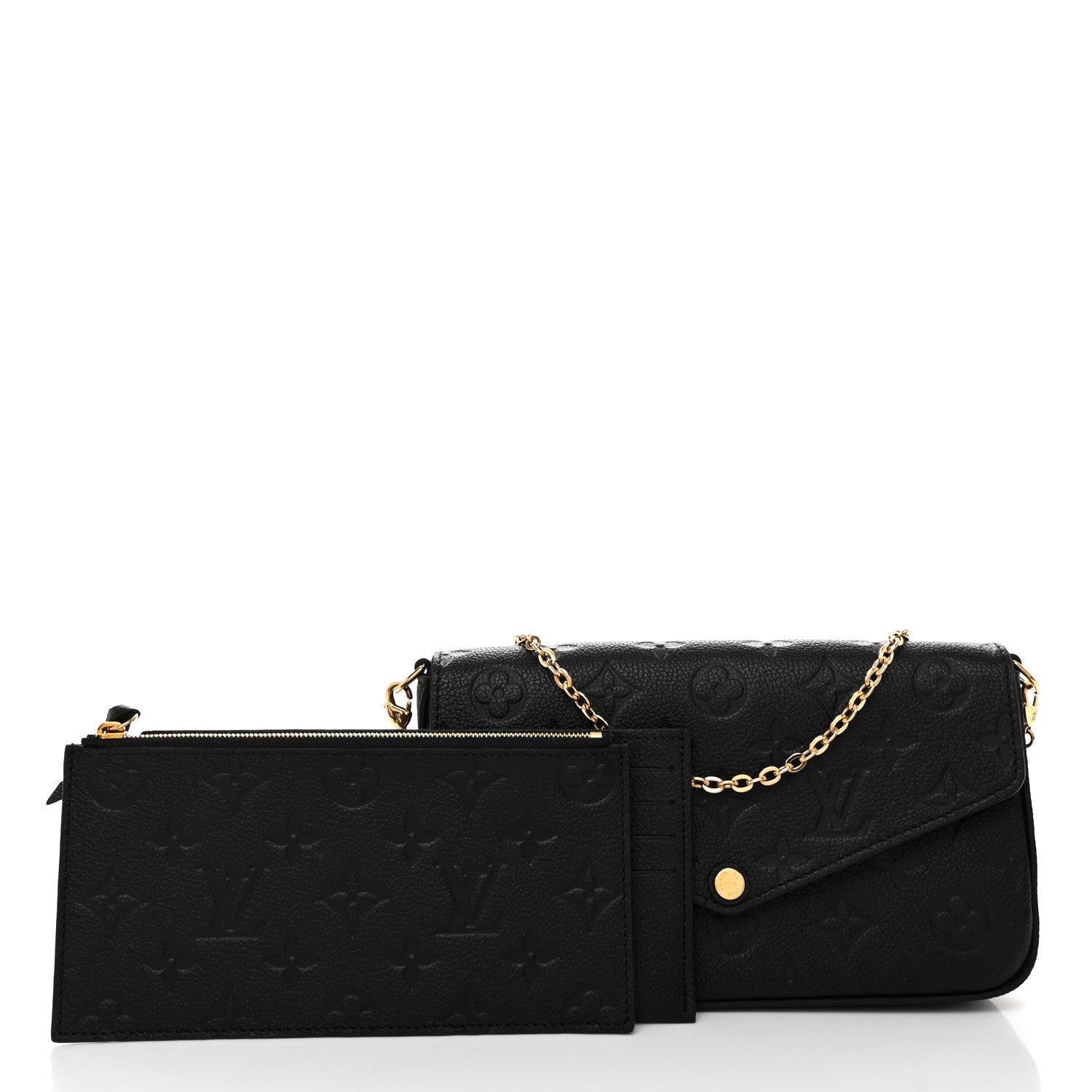 Louis Vuitton Empreinte Pochette Felicie Chain Wallet Black 3 of 12