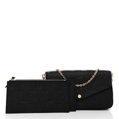 Louis Vuitton Empreinte Pochette Felicie Chain Wallet Black 3 of 12