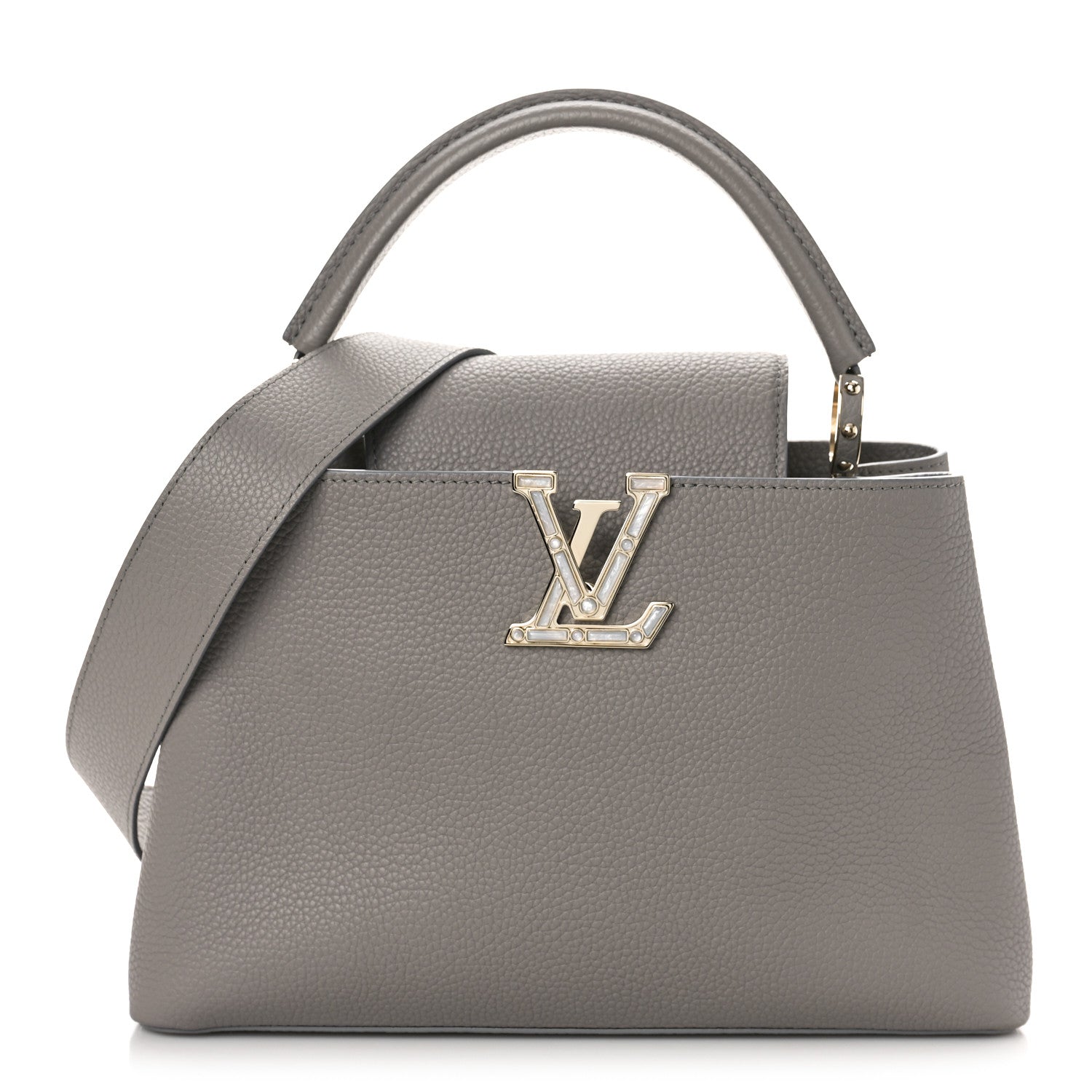 Louis Vuitton Taurillon Moonstone Capucines MM Galet 1 of 8