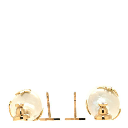 Christian Dior Pearl Star Earrings Gold 3 of 5