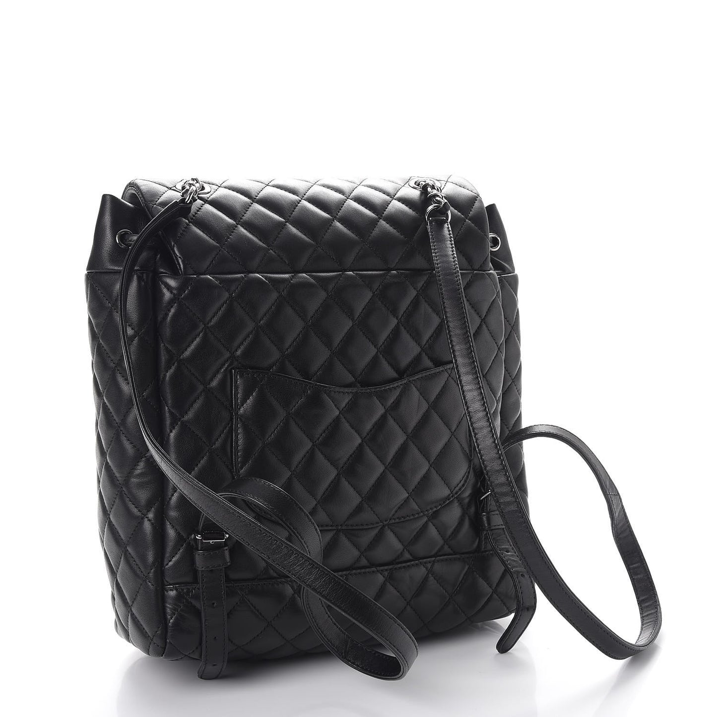 Calfskin Quilted Large Urban Spirit Backpack Black