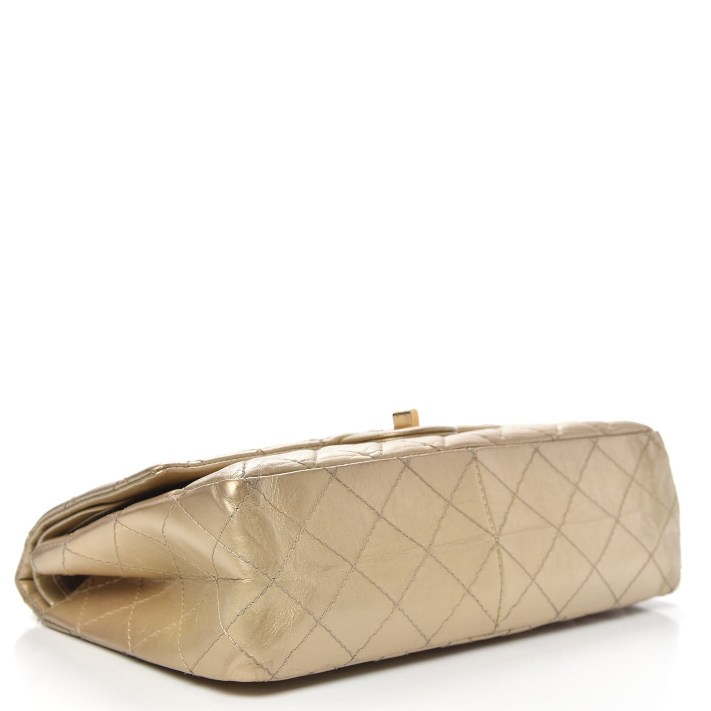 Metallic Aged Calfskin Quilted 2.55 Reissue 226 Flap Pale Gold