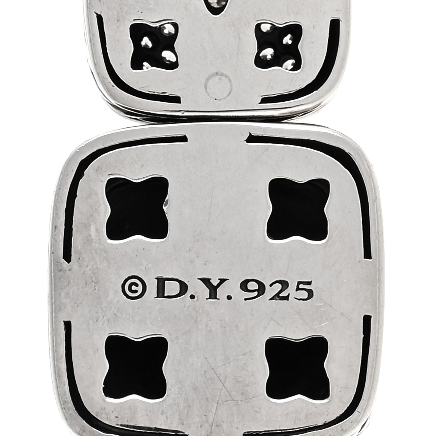 Sterling Silver Diamond Chiclet Triple Drop Necklace