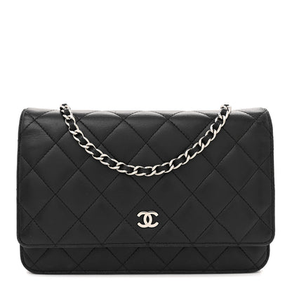 Chanel Lambskin Quilted Wallet On Chain WOC Black 1 of 12