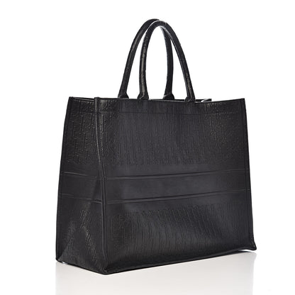 Christian Dior Oblique Calfskin Embossed Book Tote Black 3 of 12