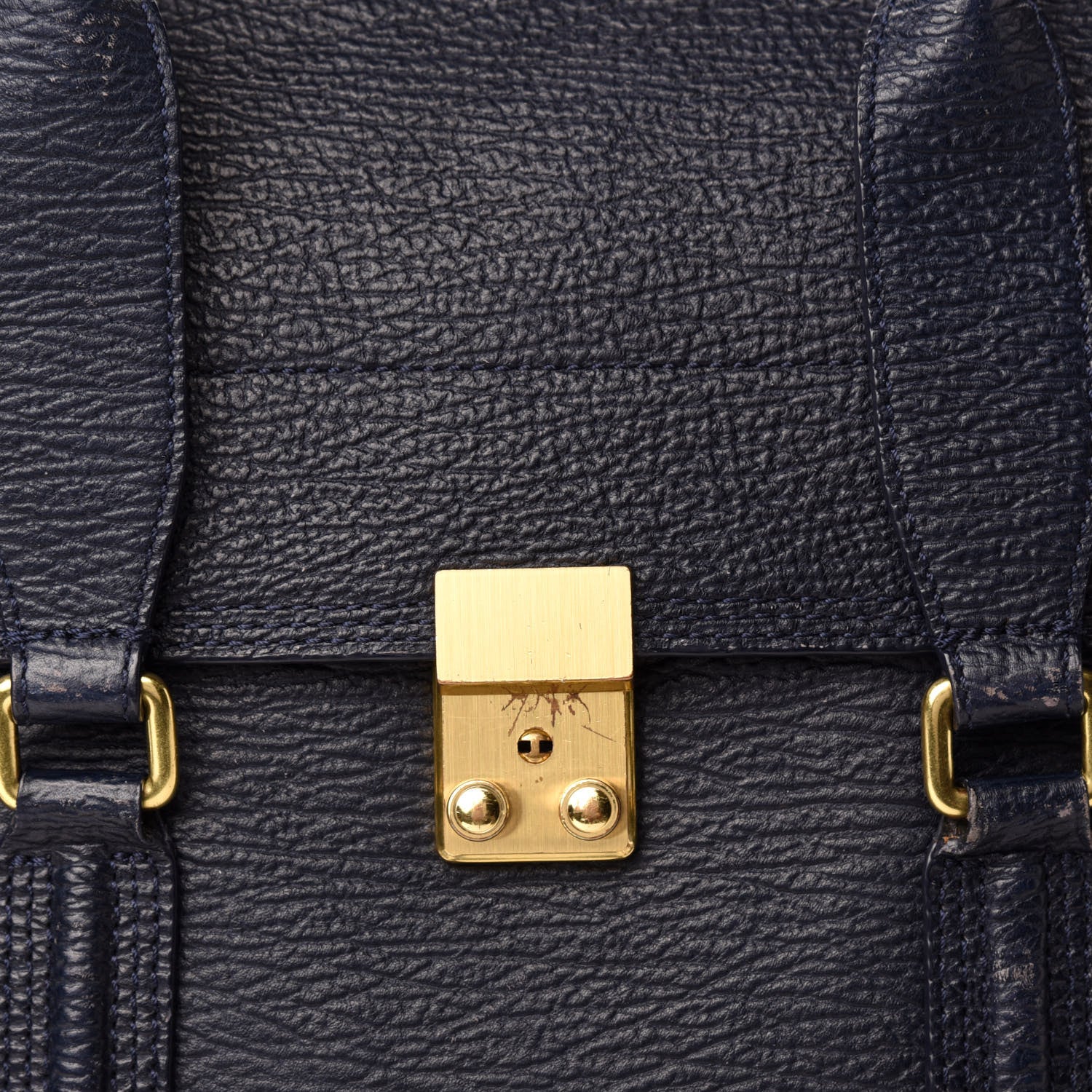 3.1 Phillip Lim Textured Calfskin Large Pashli Satchel Ink 18 of 18