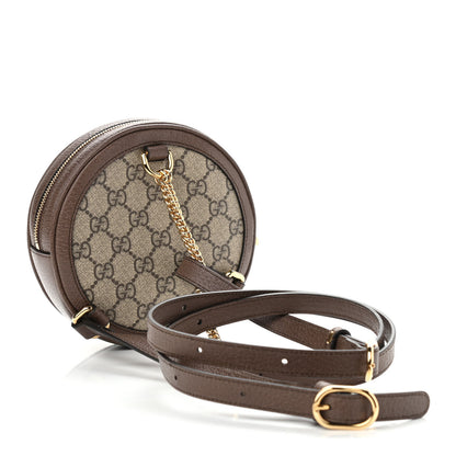 Gucci GG Supreme Monogram Web Mini Ophidia Round Backpack Brown 3 of 10