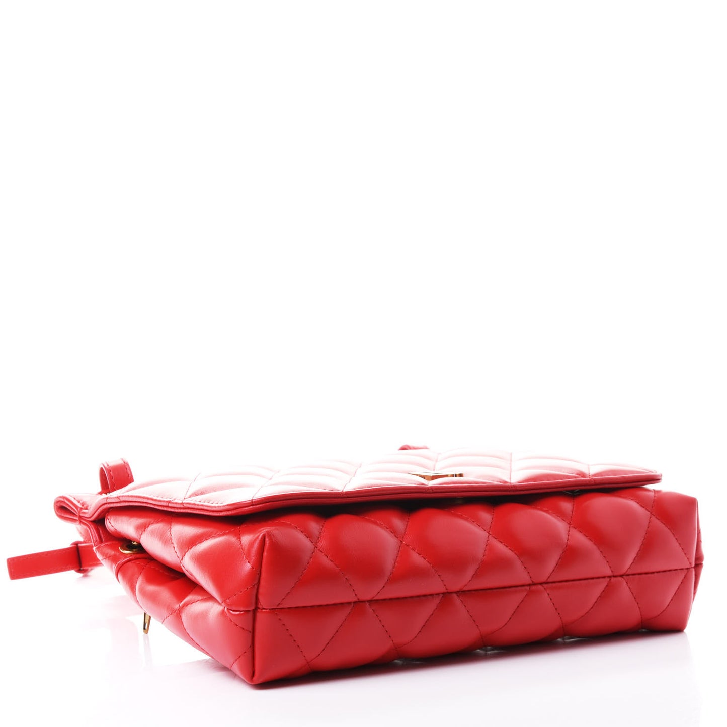 Nappa Calfskin Quilted Medium Touch B Shoulder Bag Bright Red