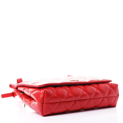 Balenciaga Nappa Calfskin Quilted Medium Touch B Shoulder Bag Bright Red 3 of 4