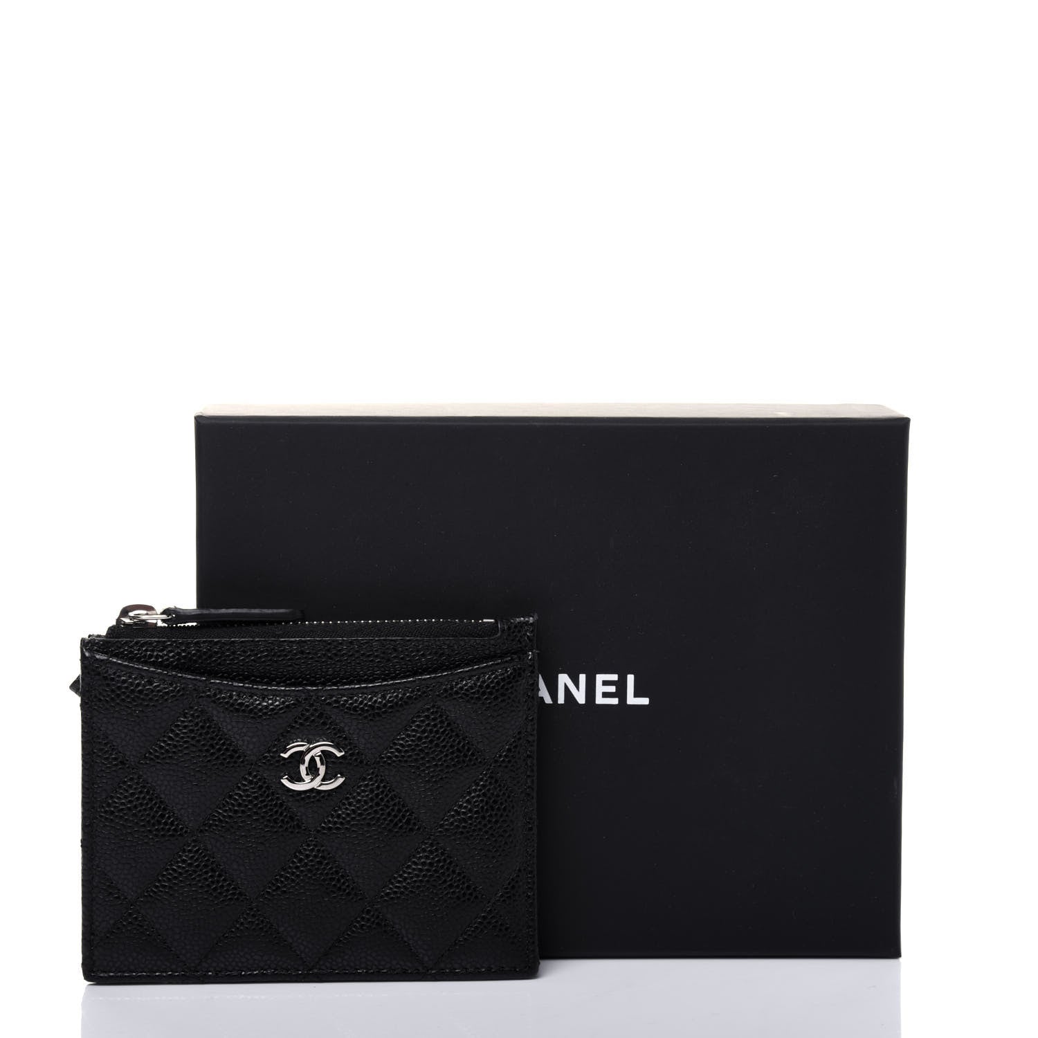 Chanel Caviar Quilted CC Zip Card Holder Black 22 of 22
