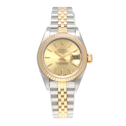 Rolex Stainless Steel 18K Yellow Gold 26mm Oyster Perpetual Datejust Watch Champagne 79173 1 of 5