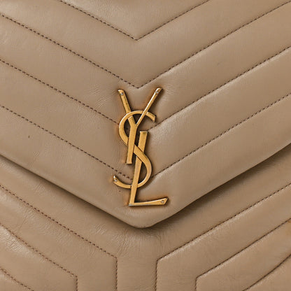 Saint Laurent Calfskin Y Quilted Monogram Medium Loulou Chain Satchel Dark Beige 9 of 21
